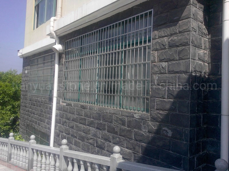 Black Slate Mushroom Tiles Stone Wall Facade Mushroom Wall Stone for Wall Panel Cladding and Wall Corner