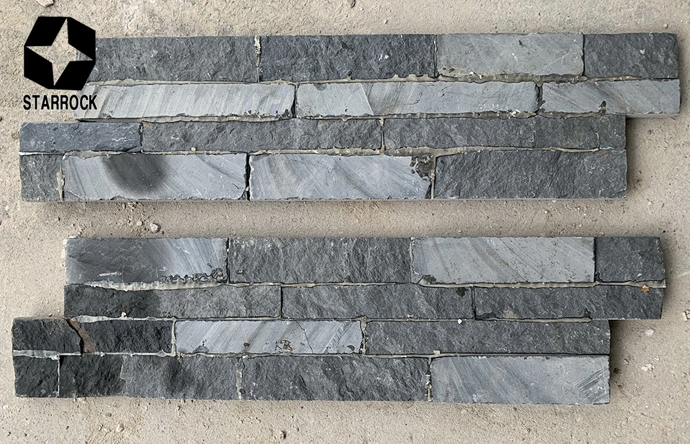 Decorative Black Ledge Stacked Culture Wall Cladding Slate Stone