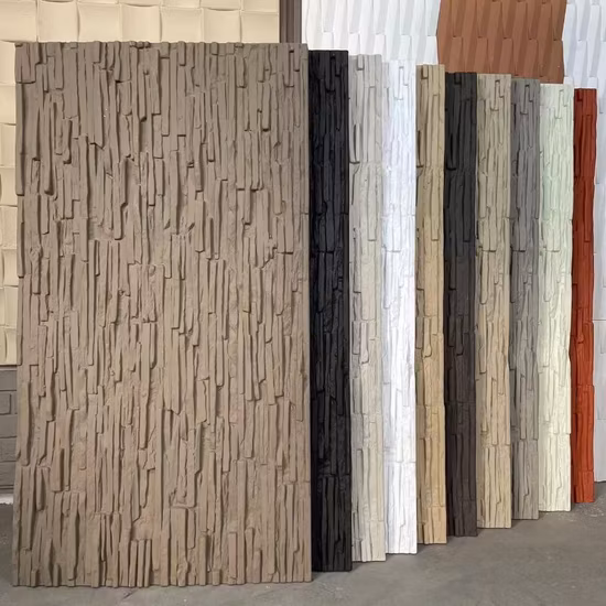 Panel de pared de piedra de seta al por mayor Paneles de pared de PU Piedra para decoración Panel de pared de piedra artificial de piedra de PU