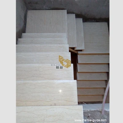 Losas/baldosas de mármol beige asiático pulido chino para escalones/paredes/pisos/escaleras