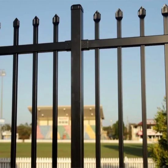 Barandilla de malla de alambre con recubrimiento en polvo Valla de metal Pulsa la lanza superior Valla de acero Valla de puerta de hierro Valla de jardín /Valla /Esgrima/Pared de gaviones galvanizados